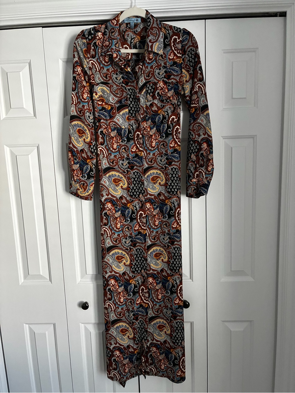 Long Sleeve Paisley Maxi Dress by Fishbowl